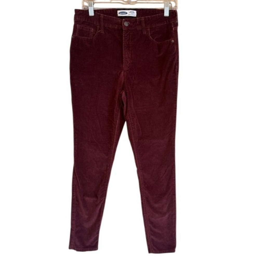 Old Navy Women's Maroon Burgundy Velvet Rockstar Super Skinny High Rise Jeans 10